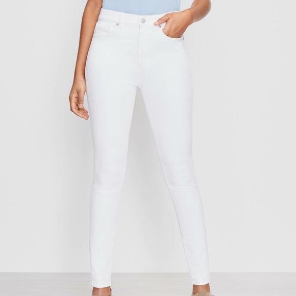 Women's White High Rise Skinny Jeans - Picture 1 of 5